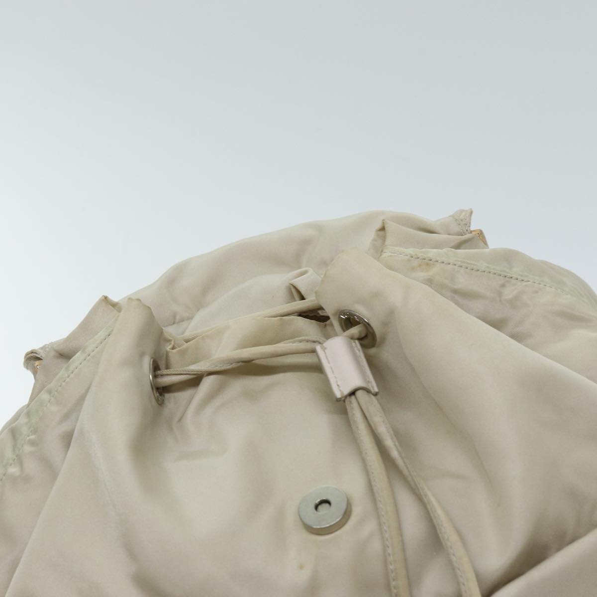 PRADA Backpack Nylon Cream Auth 75340