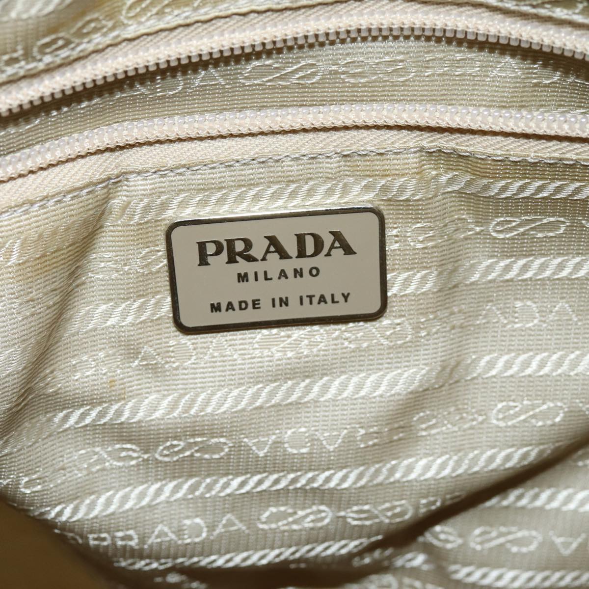 PRADA Backpack Nylon Cream Auth 75340