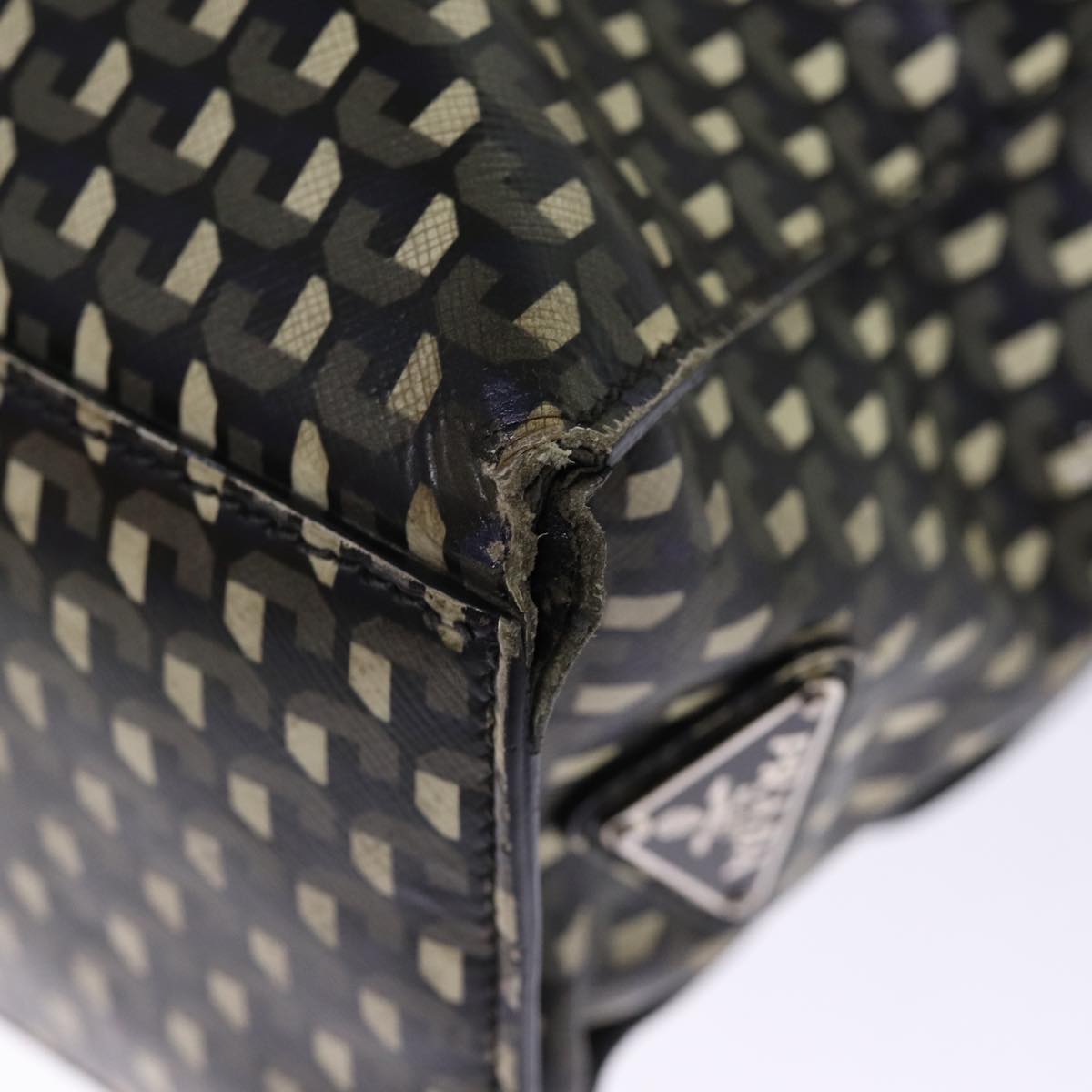 PRADA Tote Bag Safiano leather 2way Black Auth 75371