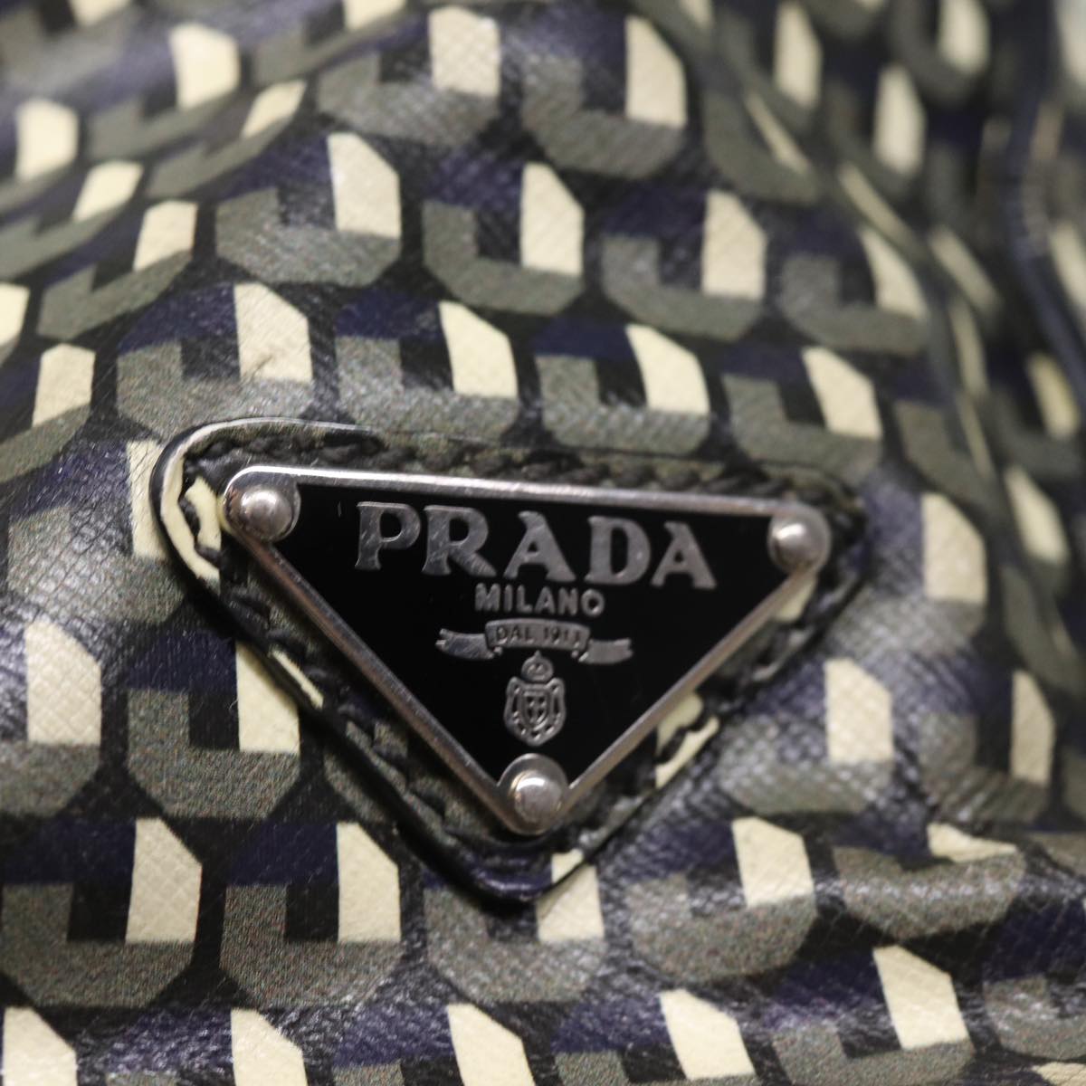 PRADA Tote Bag Safiano leather 2way Black Auth 75371