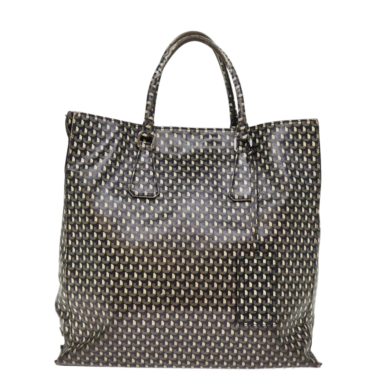 PRADA Tote Bag Safiano leather 2way Black Auth 75371