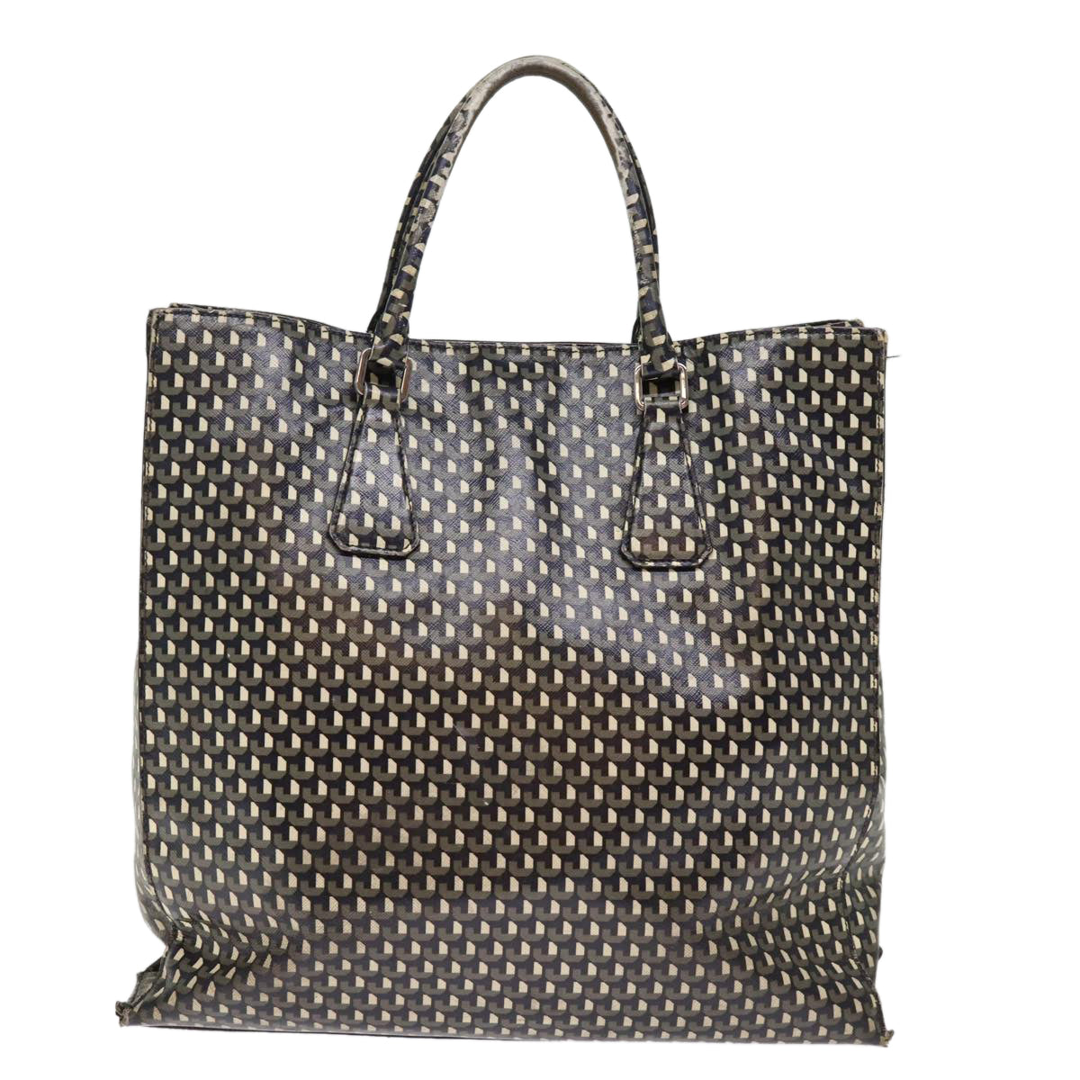 PRADA Tote Bag Safiano leather 2way Black Auth 75371