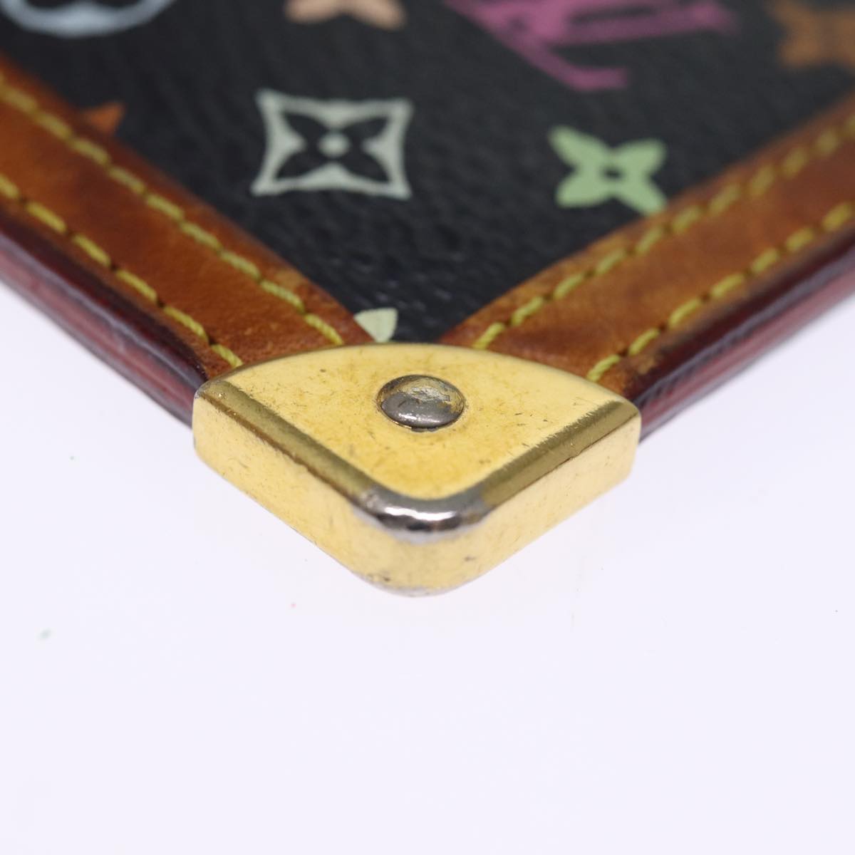 LOUIS VUITTON Monogram Multicolor Pochette Cles Purse Black M92654 Auth 75411