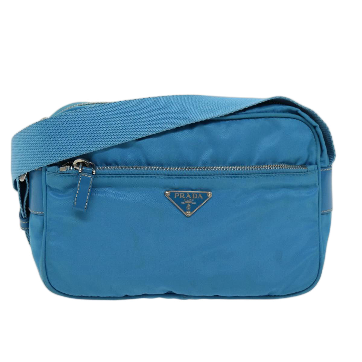 PRADA Shoulder Bag Nylon Light Blue Auth 75426V