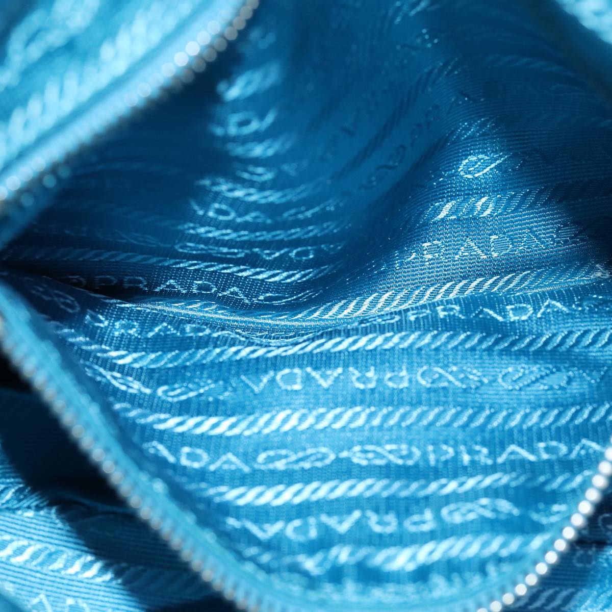 PRADA Shoulder Bag Nylon Light Blue Auth 75426V