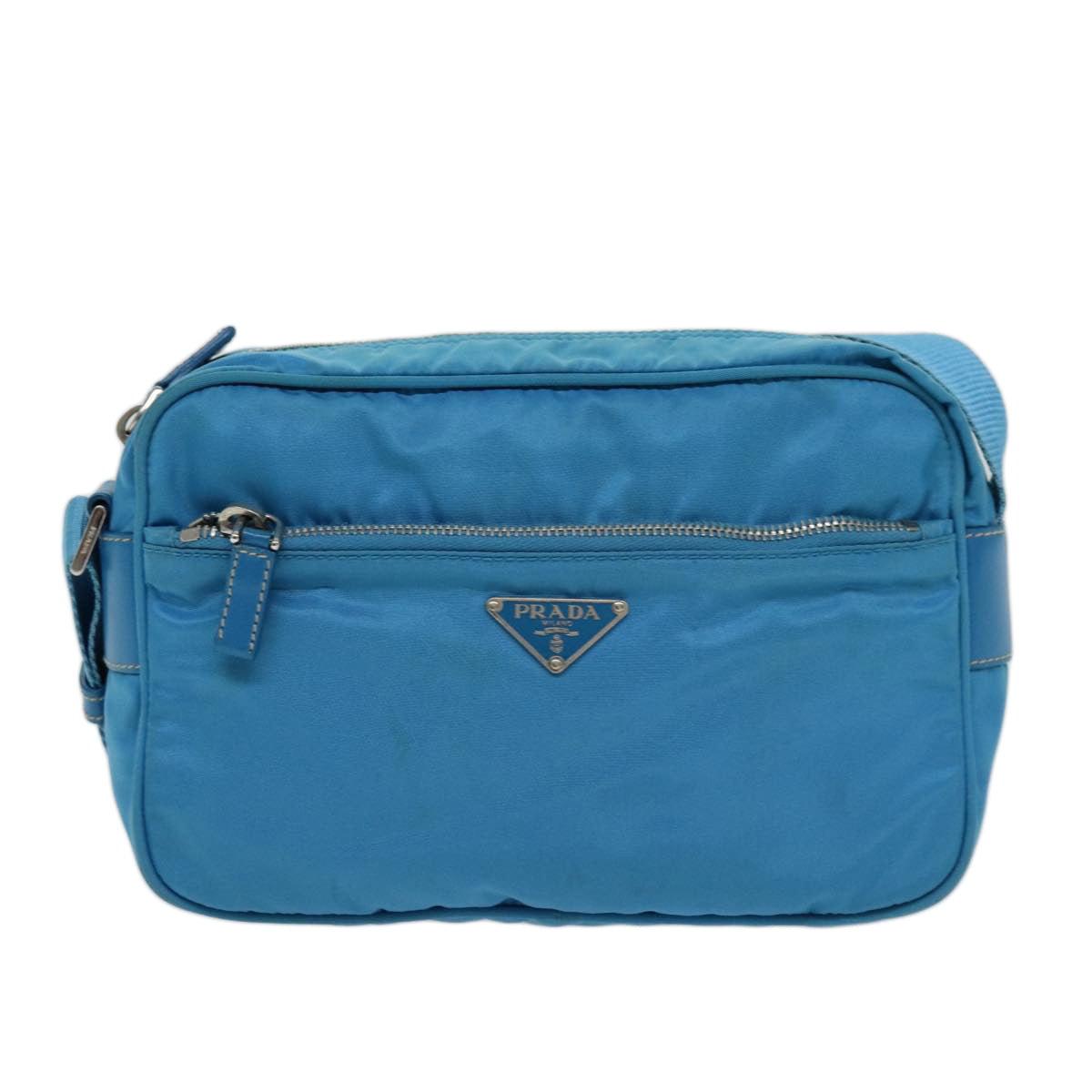 PRADA Shoulder Bag Nylon Light Blue Auth 75426V