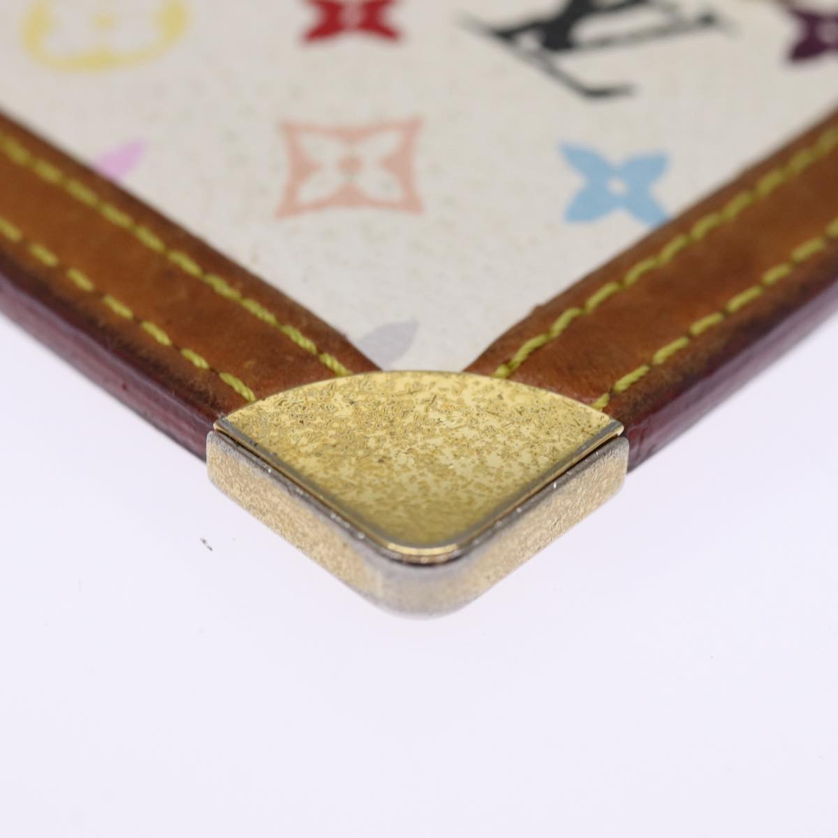 LOUIS VUITTON Monogram Multicolor Pochette Cles Purse White M92655 Auth 75531