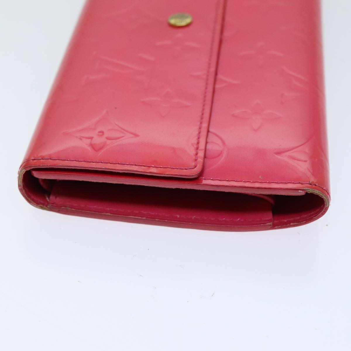 LOUIS VUITTON Vernis Porte Tresol International Wallet Pink M91246 LV Auth 75577