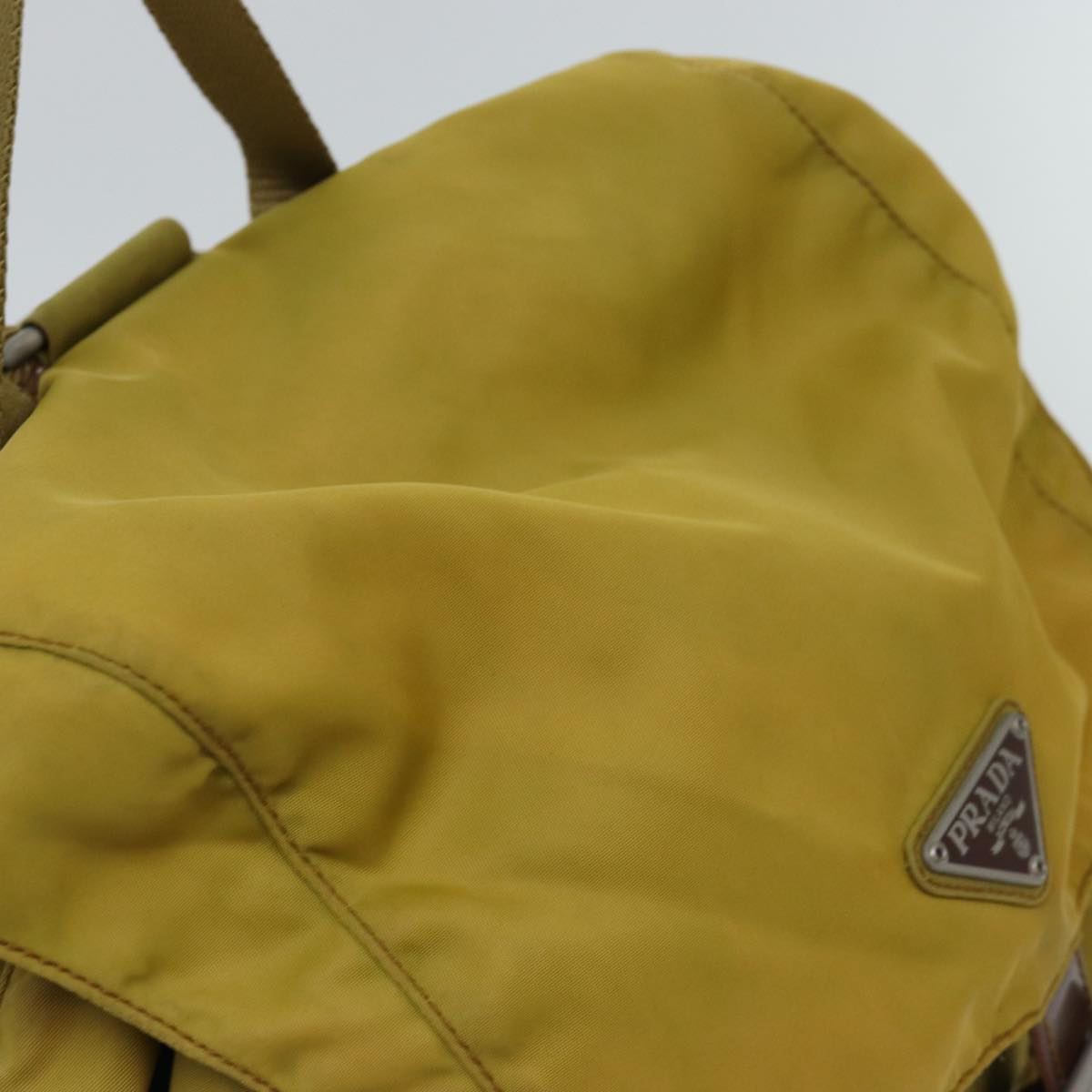 PRADA Backpack Nylon Khaki Auth 75645