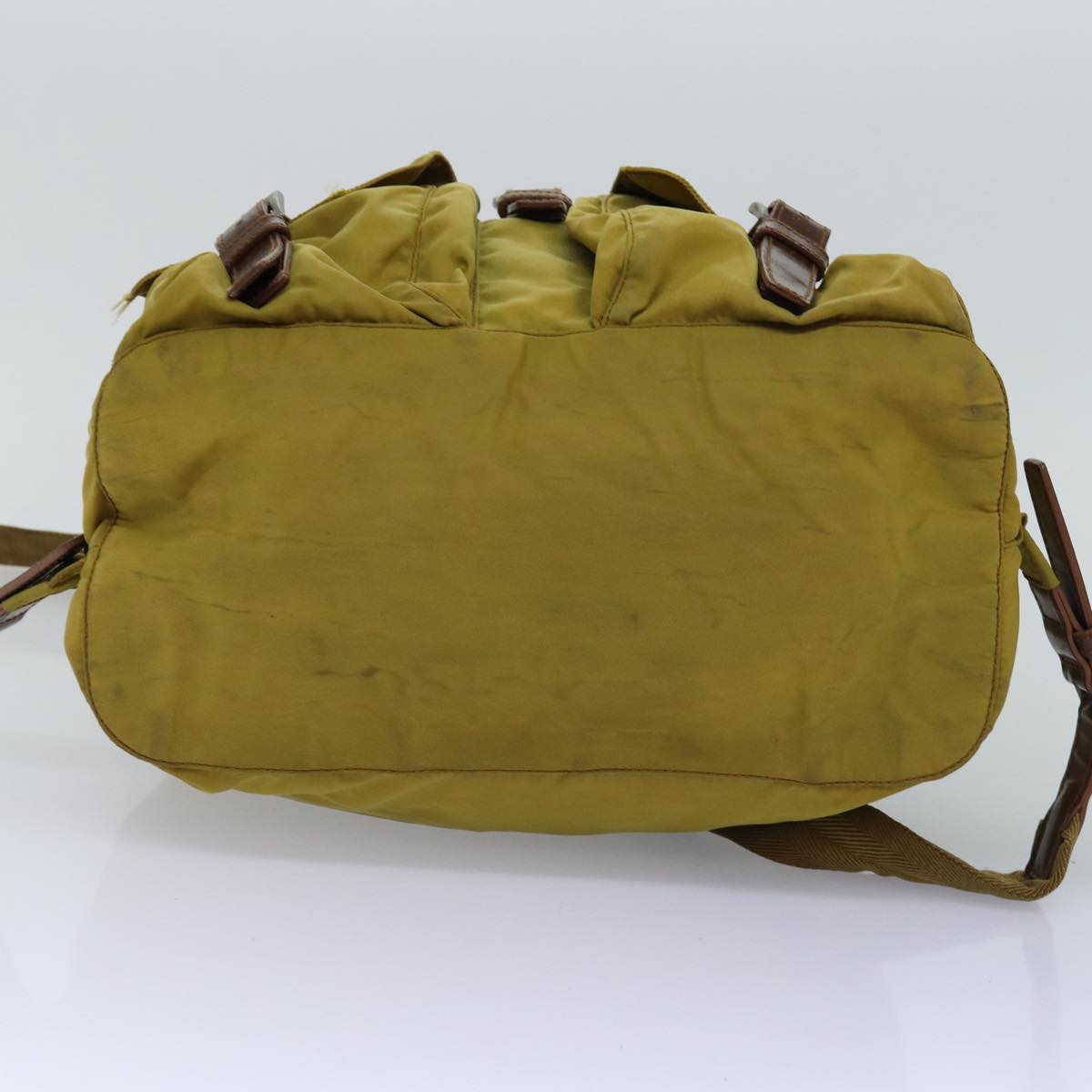 PRADA Backpack Nylon Khaki Auth 75645