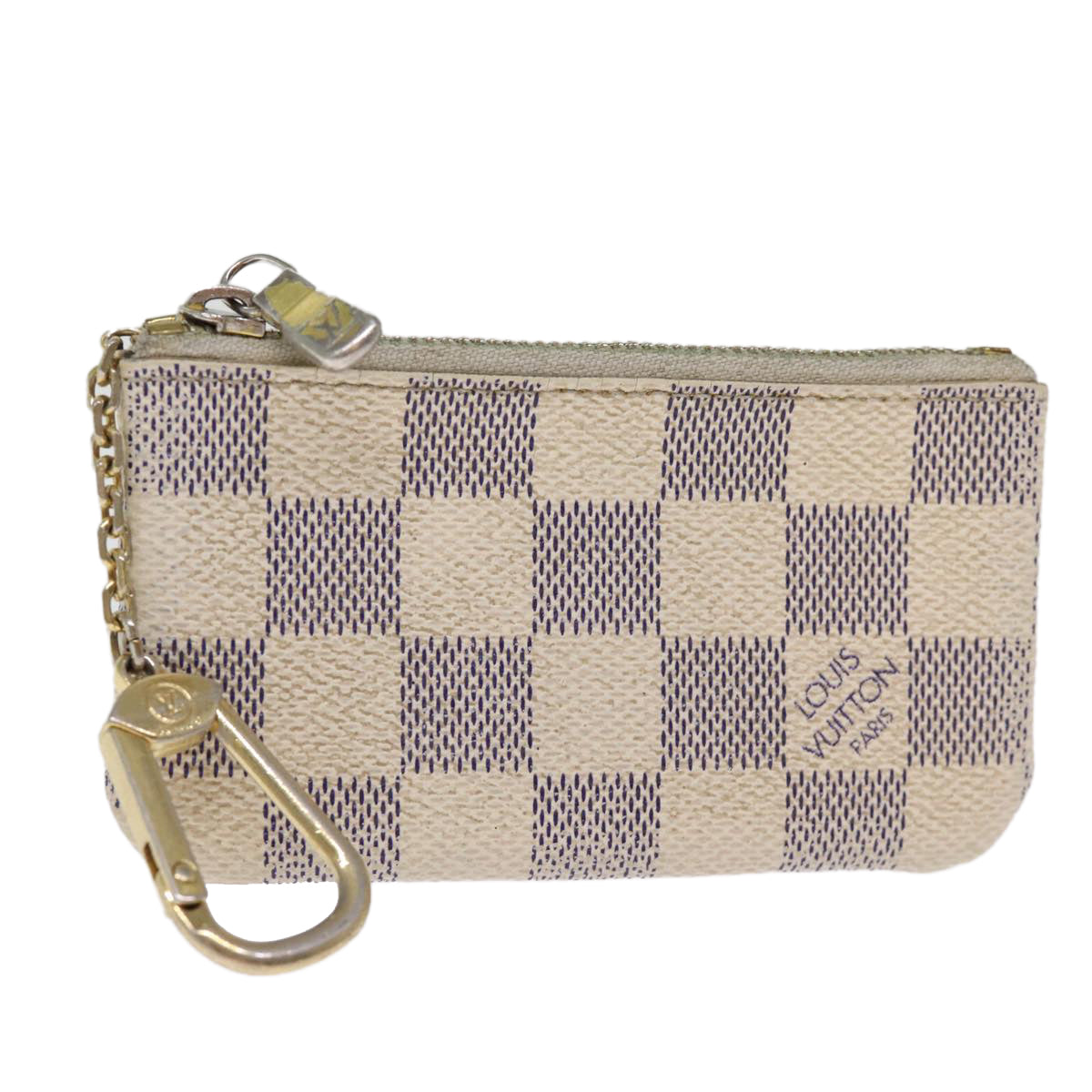 LOUIS VUITTON Damier Azur Pochette Cles Coin Purse N62659 LV Auth 75660