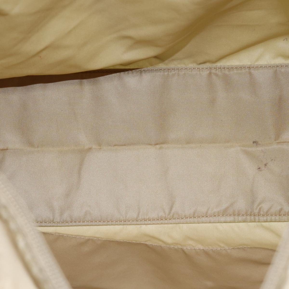 PRADA Tote Bag Nylon Beige Auth 75668