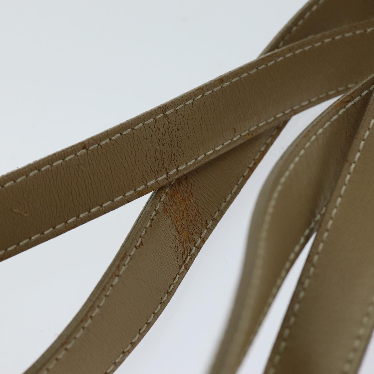 PRADA Tote Bag Nylon Beige Auth 75668