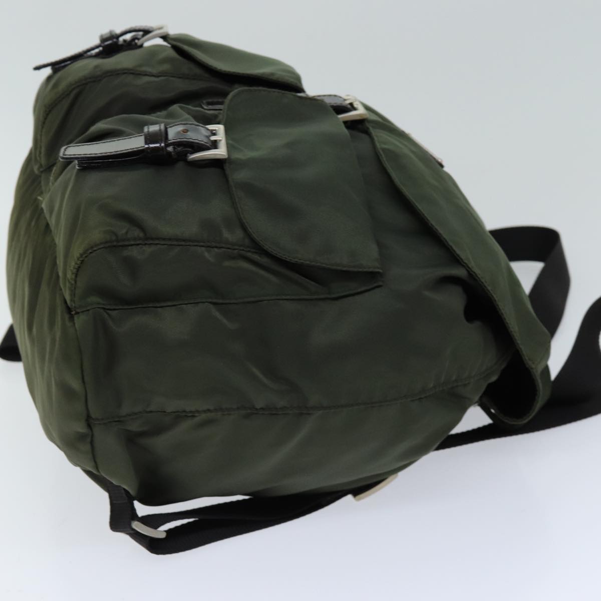 PRADA Backpack Nylon Khaki Auth 75695