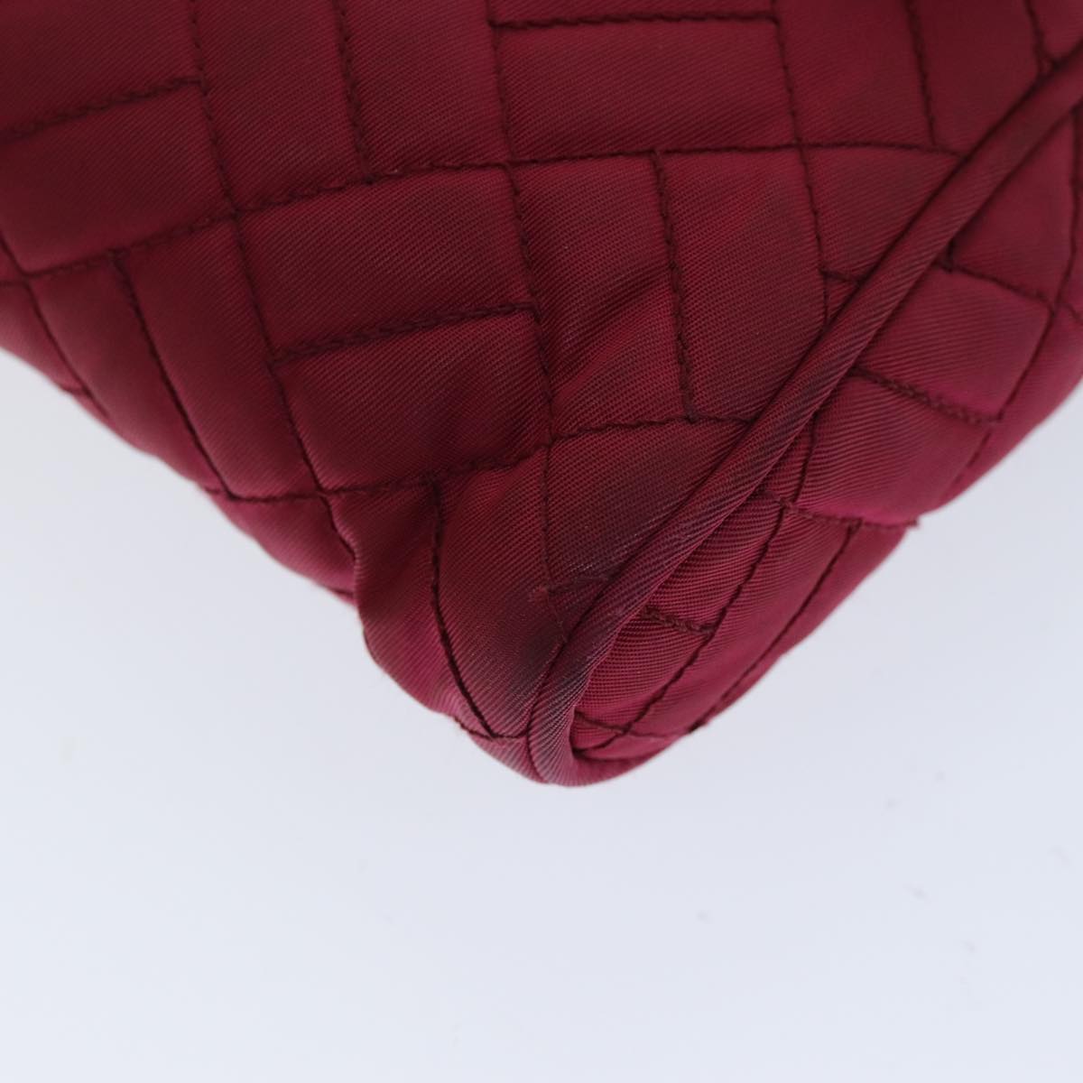 PRADA Chain Shoulder Bag Nylon Pink Auth 75800