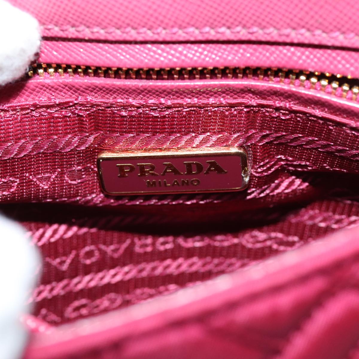 PRADA Chain Shoulder Bag Nylon Pink Auth 75800
