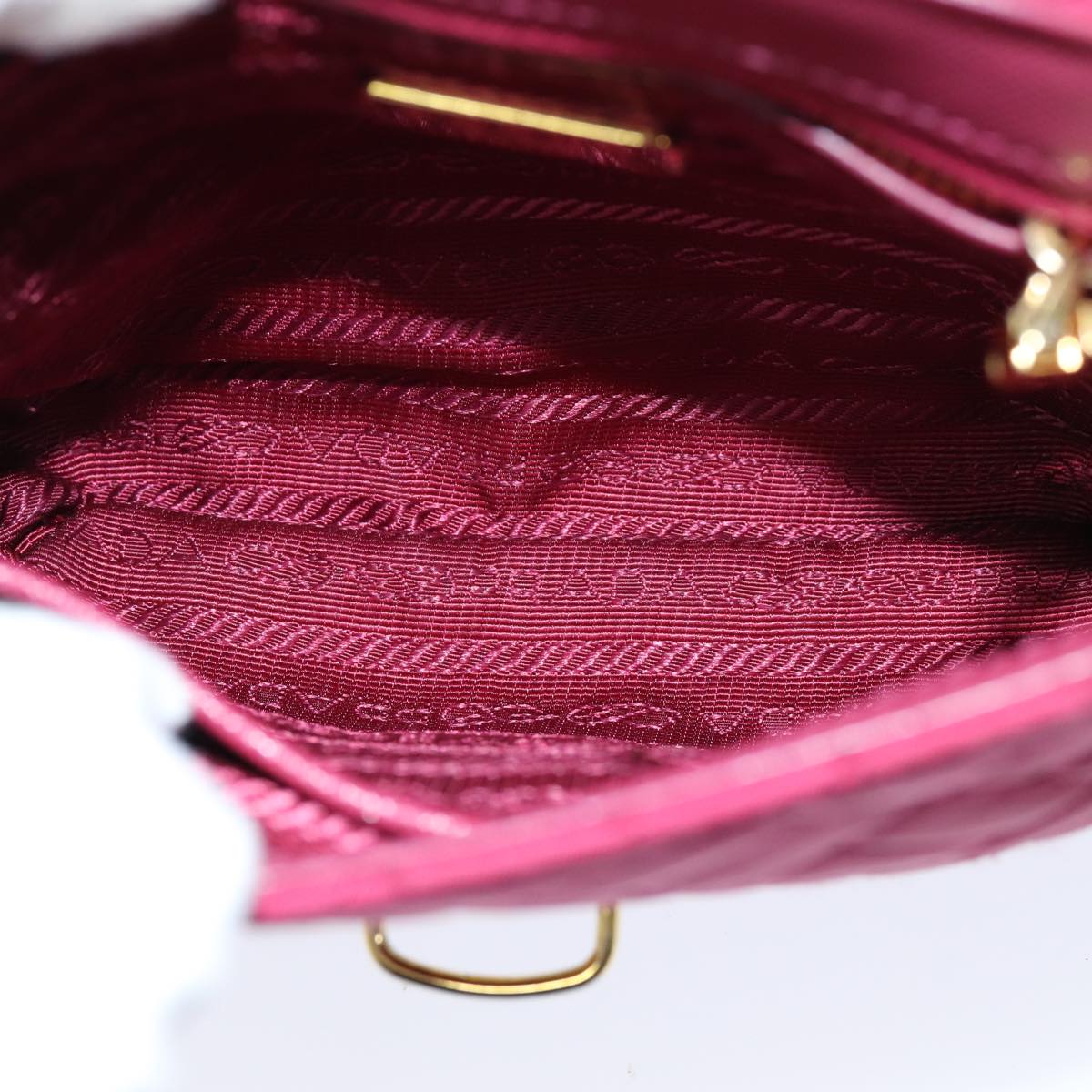 PRADA Chain Shoulder Bag Nylon Pink Auth 75800