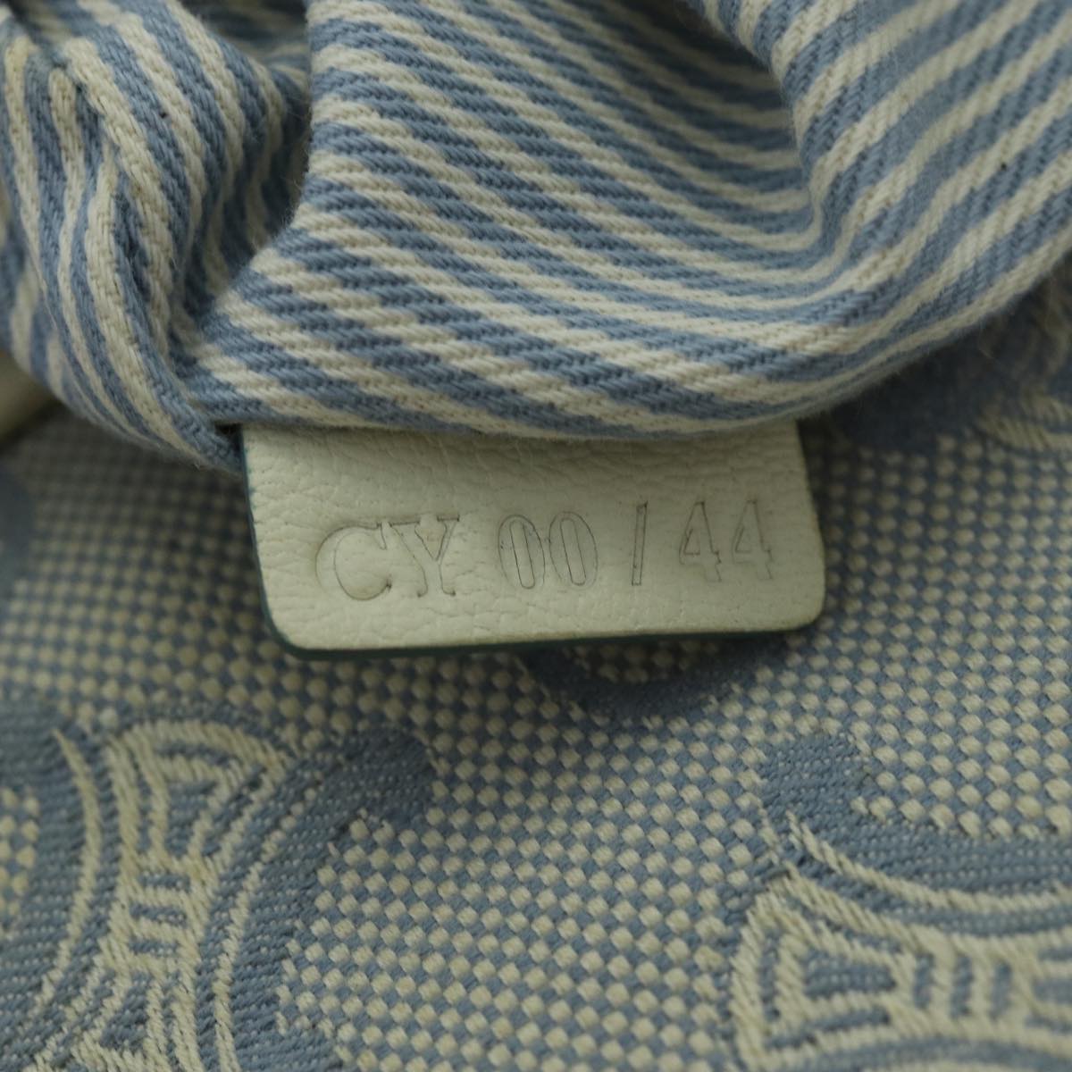 CELINE C Macadam Canvas Shoulder Bag Light Blue Auth 75808