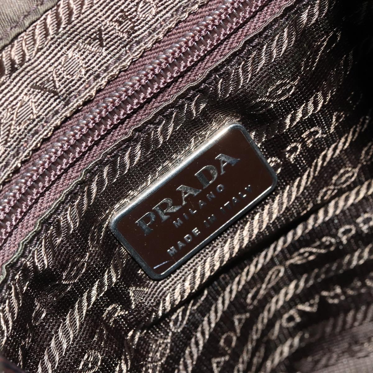 PRADA Backpack Nylon Khaki Dark Brown Auth 75827