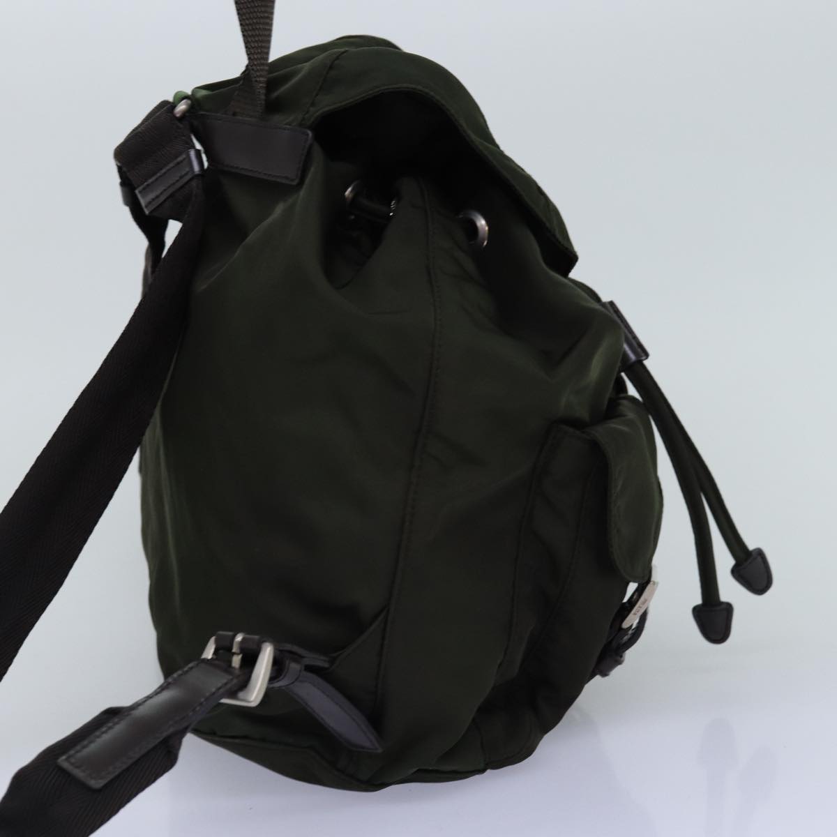 PRADA Backpack Nylon Khaki Auth 75827