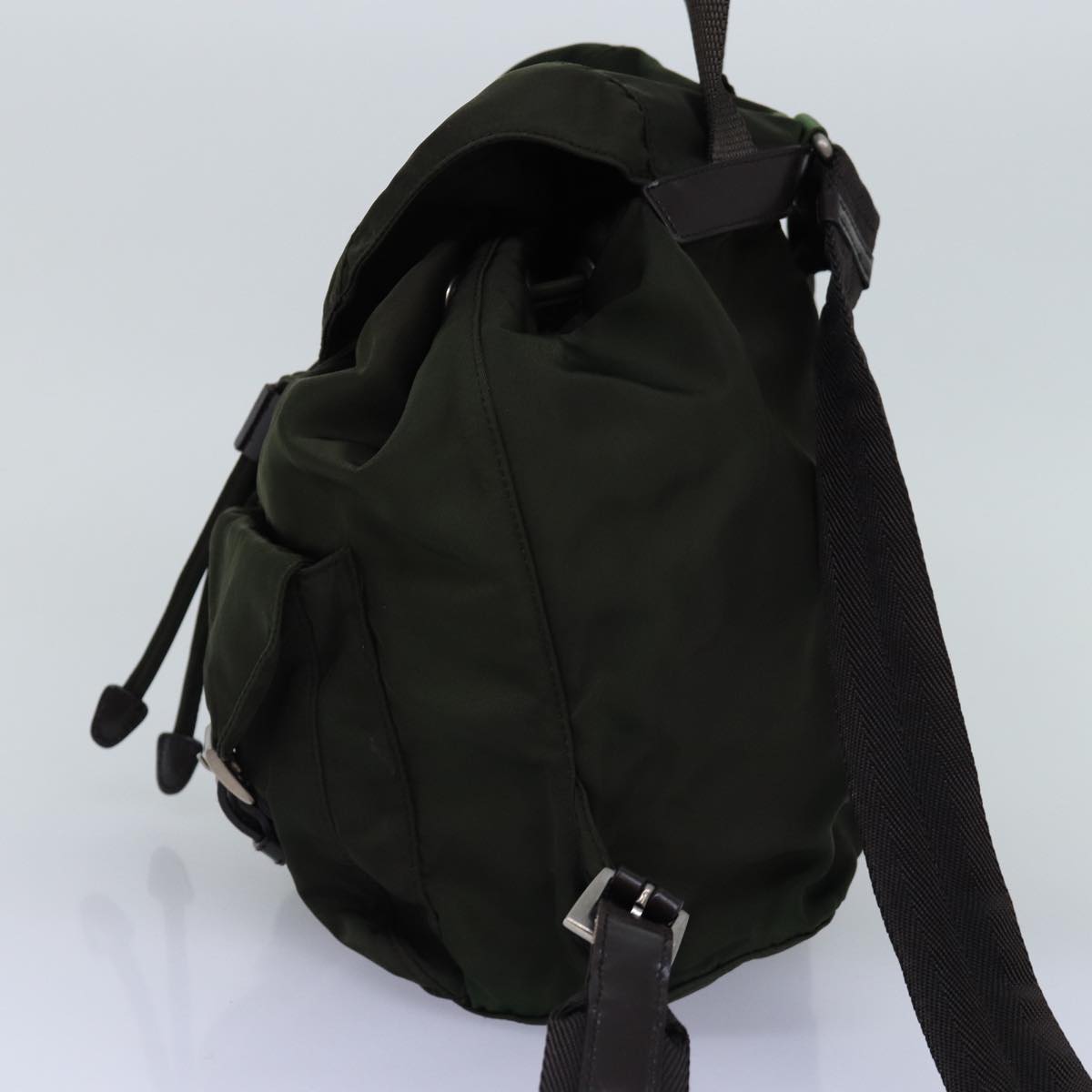 PRADA Backpack Nylon Khaki Auth 75827