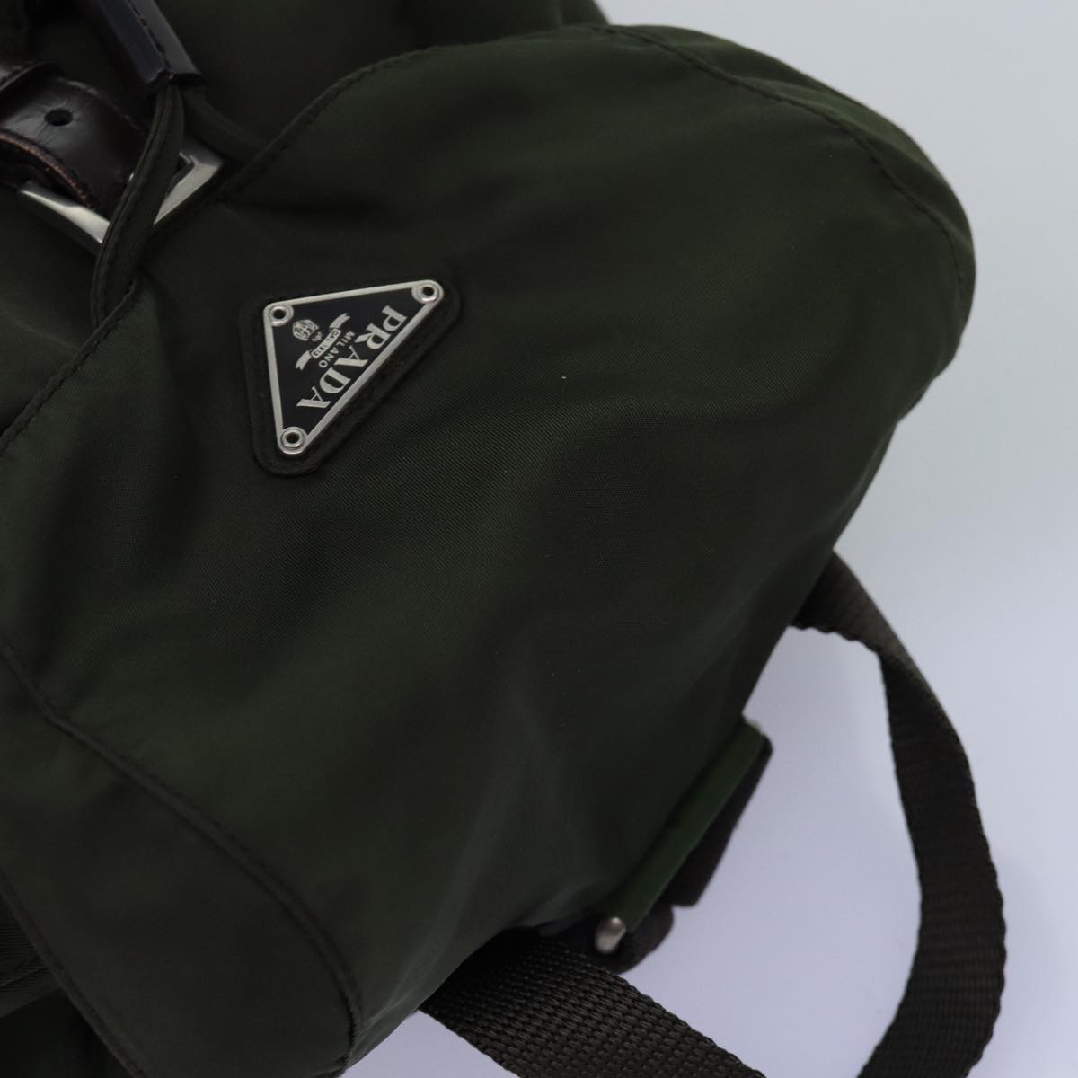 PRADA Backpack Nylon Khaki Auth 75827