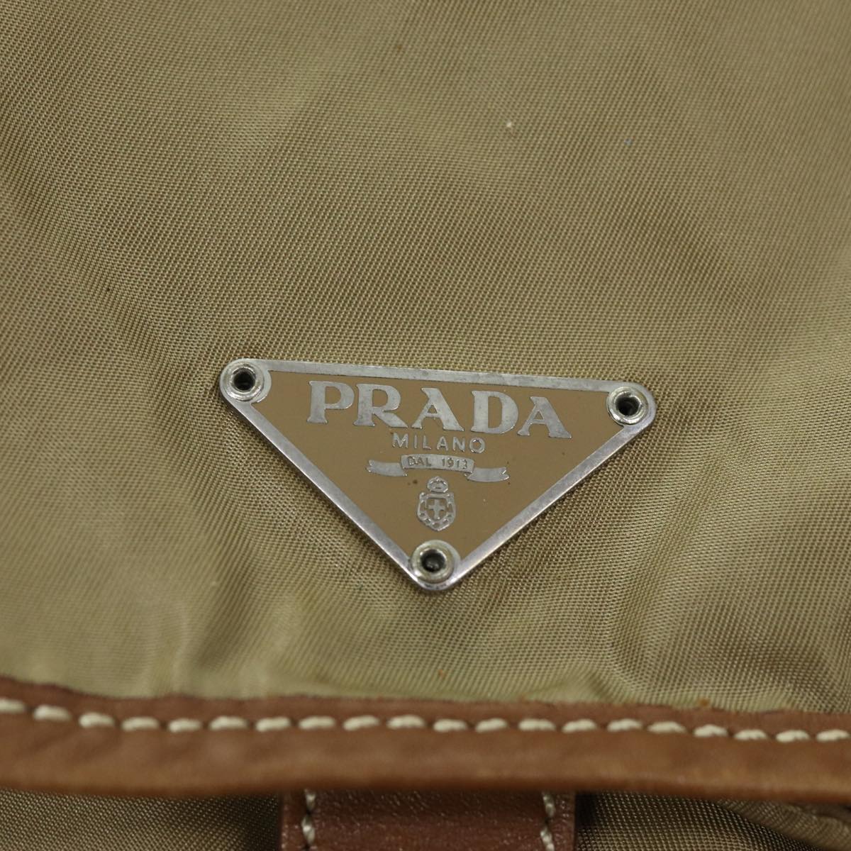 PRADA Backpack Nylon Beige Auth 75828