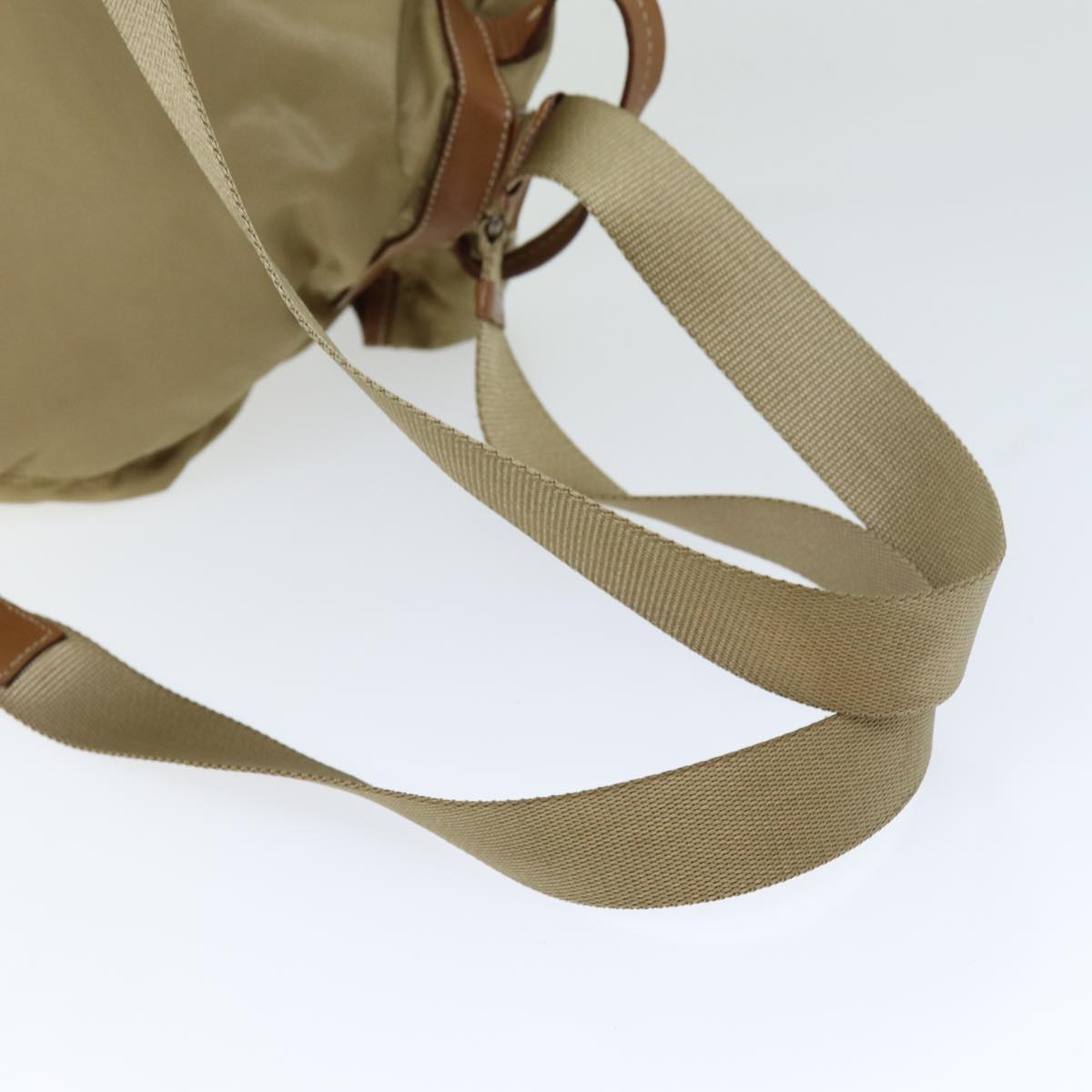 PRADA Backpack Nylon Beige Auth 75828