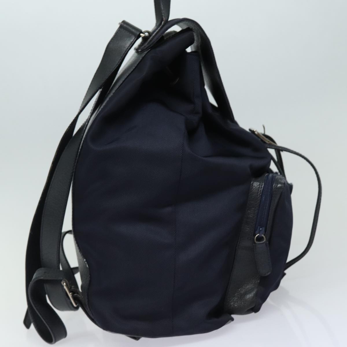 GUCCI Backpack Nylon Leather Navy 019 2058 0173 5 Auth 75835