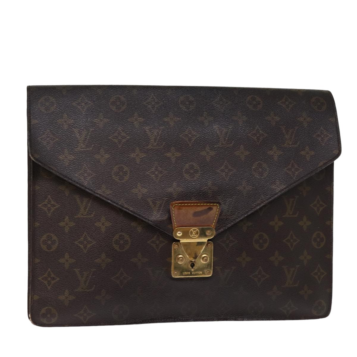 LOUIS VUITTON Monogram Porte Documents Senatur Briefcase M53335 LV Auth 75898