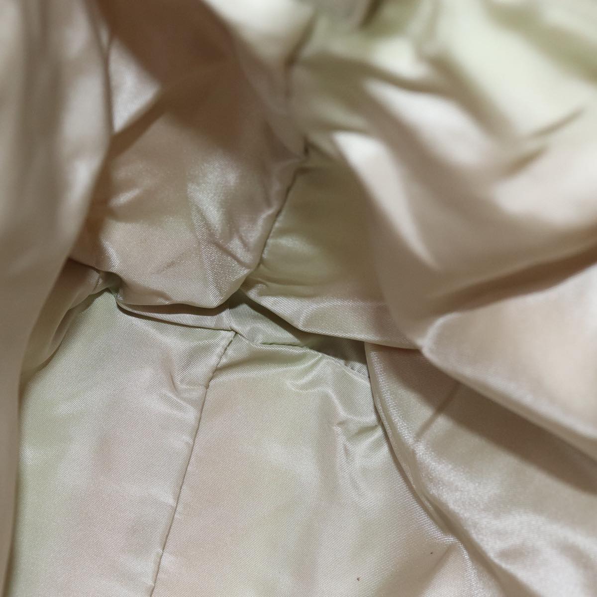 PRADA Tote Bag Nylon Beige Auth 76005