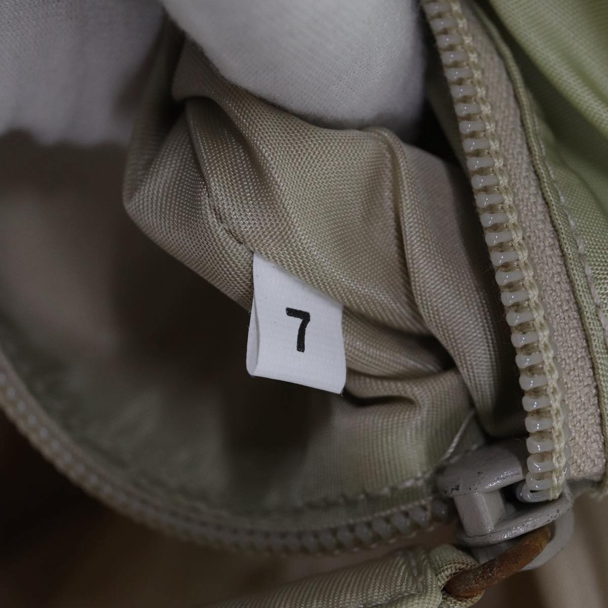 PRADA Tote Bag Nylon Beige Auth 76005