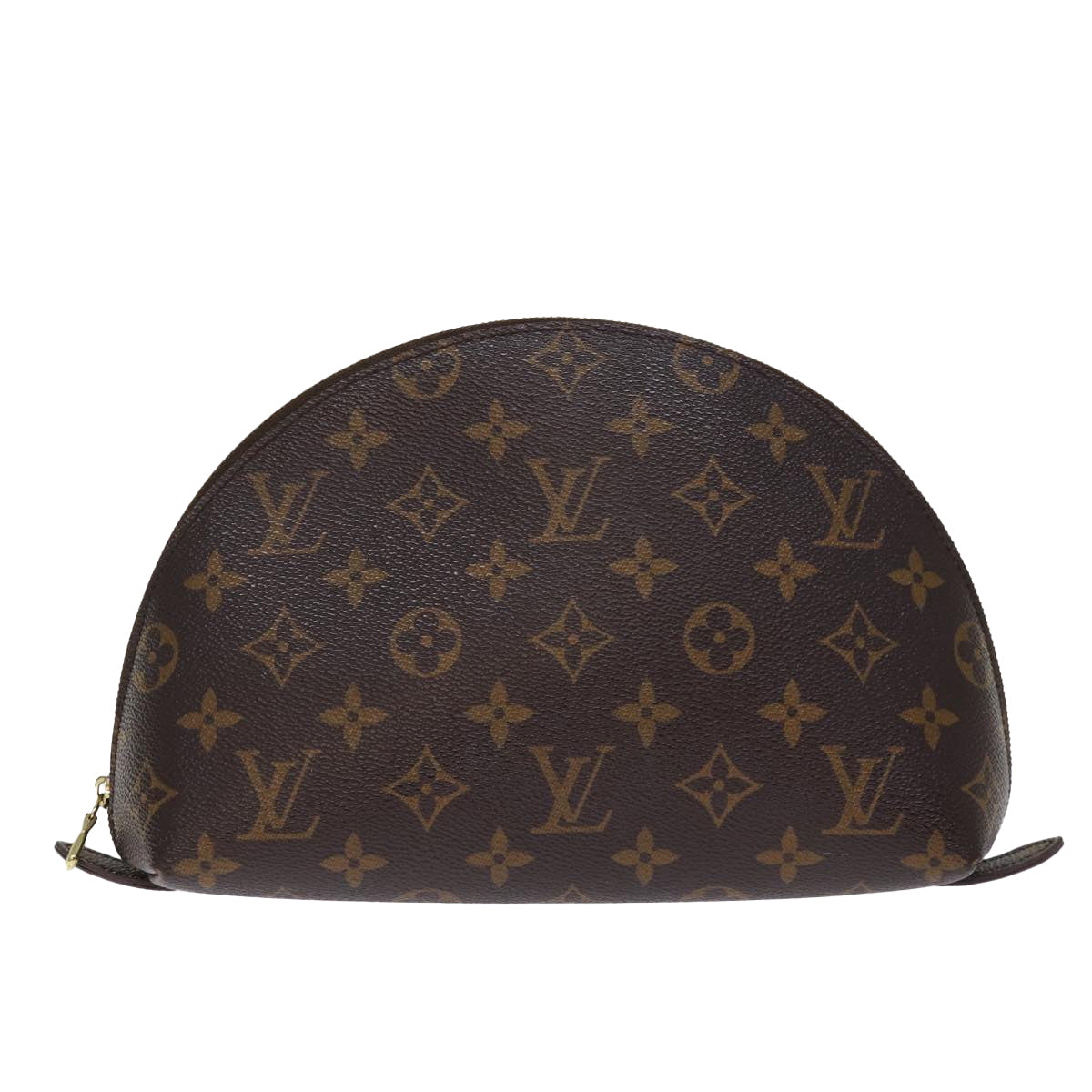 LOUIS VUITTON Monogram Trousse Demi Ronde Cosmetic Pouch M47520 LV Auth 76034