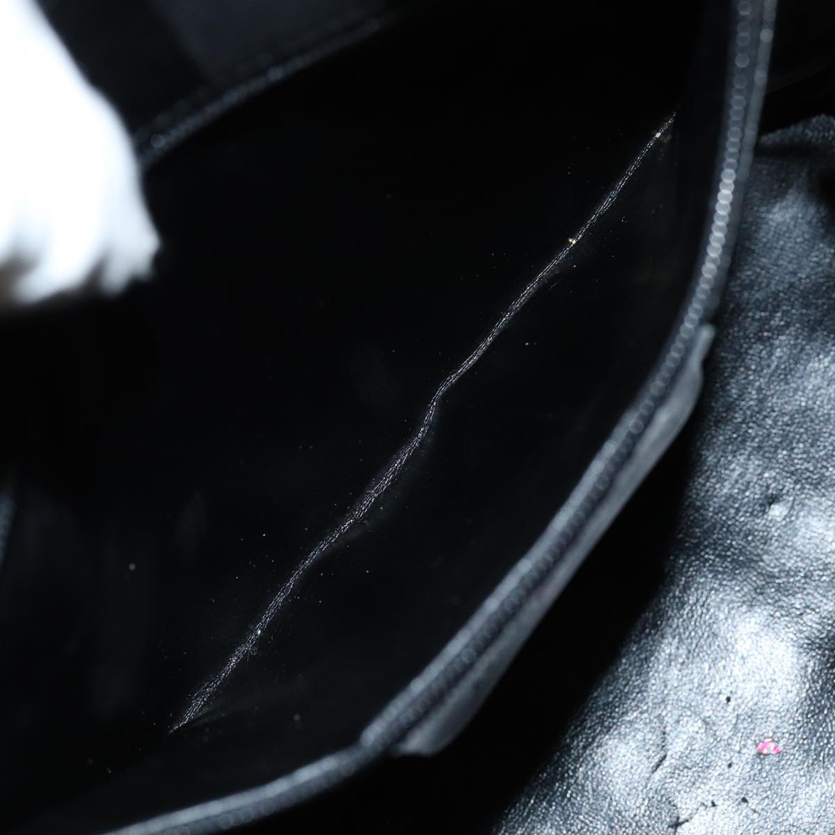 Salvatore Ferragamo Hand Bag Canvas Black Auth 76098