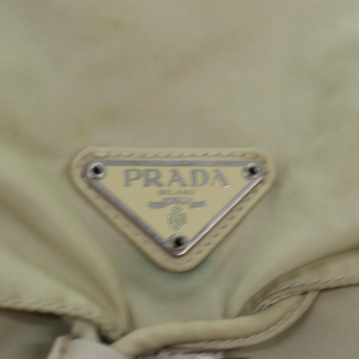 PRADA Backpack Nylon Cream Auth 76124