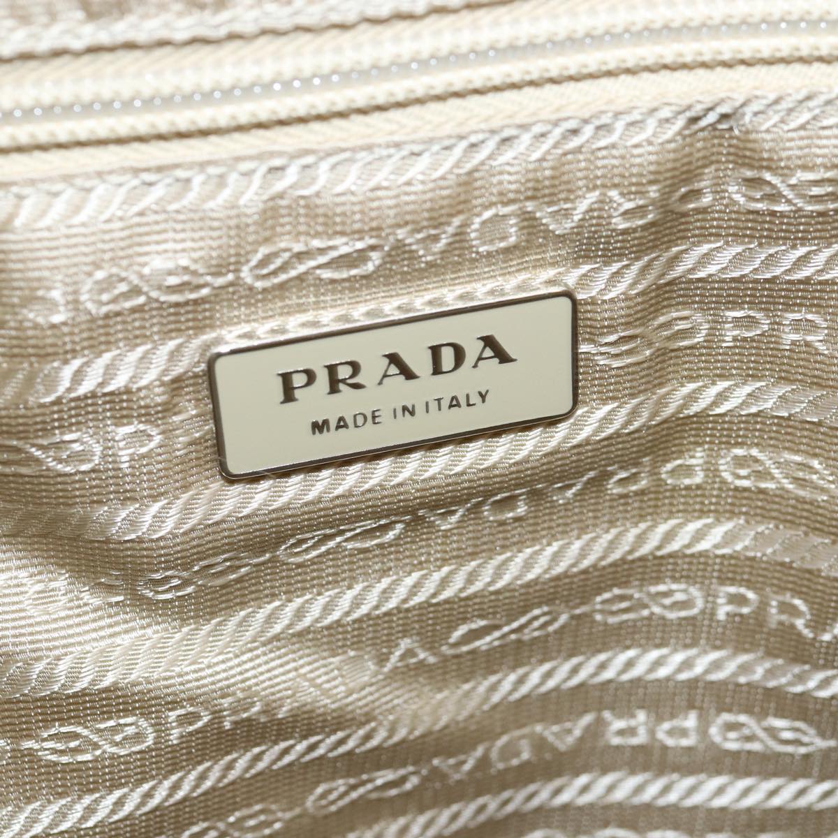 PRADA Backpack Nylon Cream Auth 76124