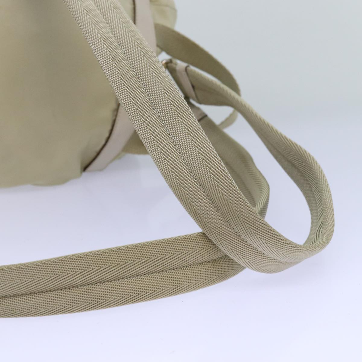 PRADA Backpack Nylon Cream Auth 76124