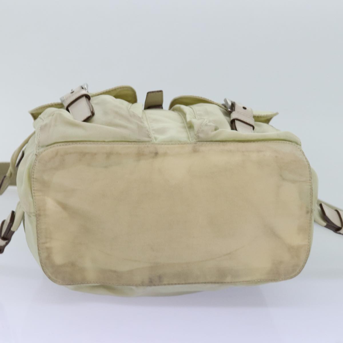 PRADA Backpack Nylon Cream Auth 76124