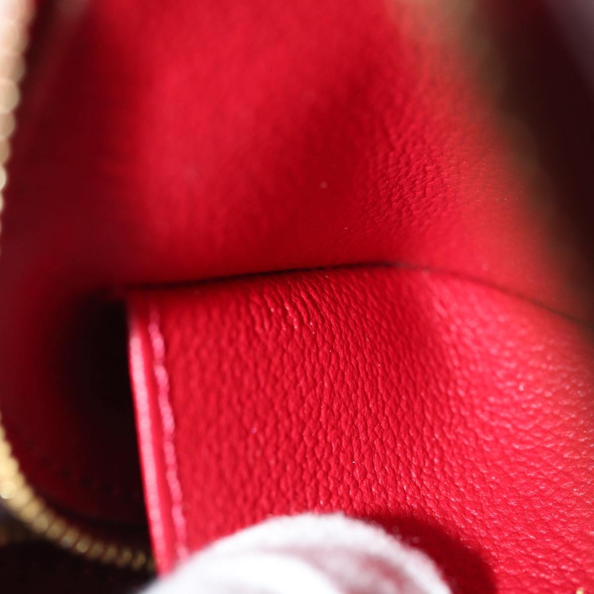 LOUIS VUITTON Vernis Rayure Pochette Cosmetic Pomme D'amour M91721 LV Auth 76184