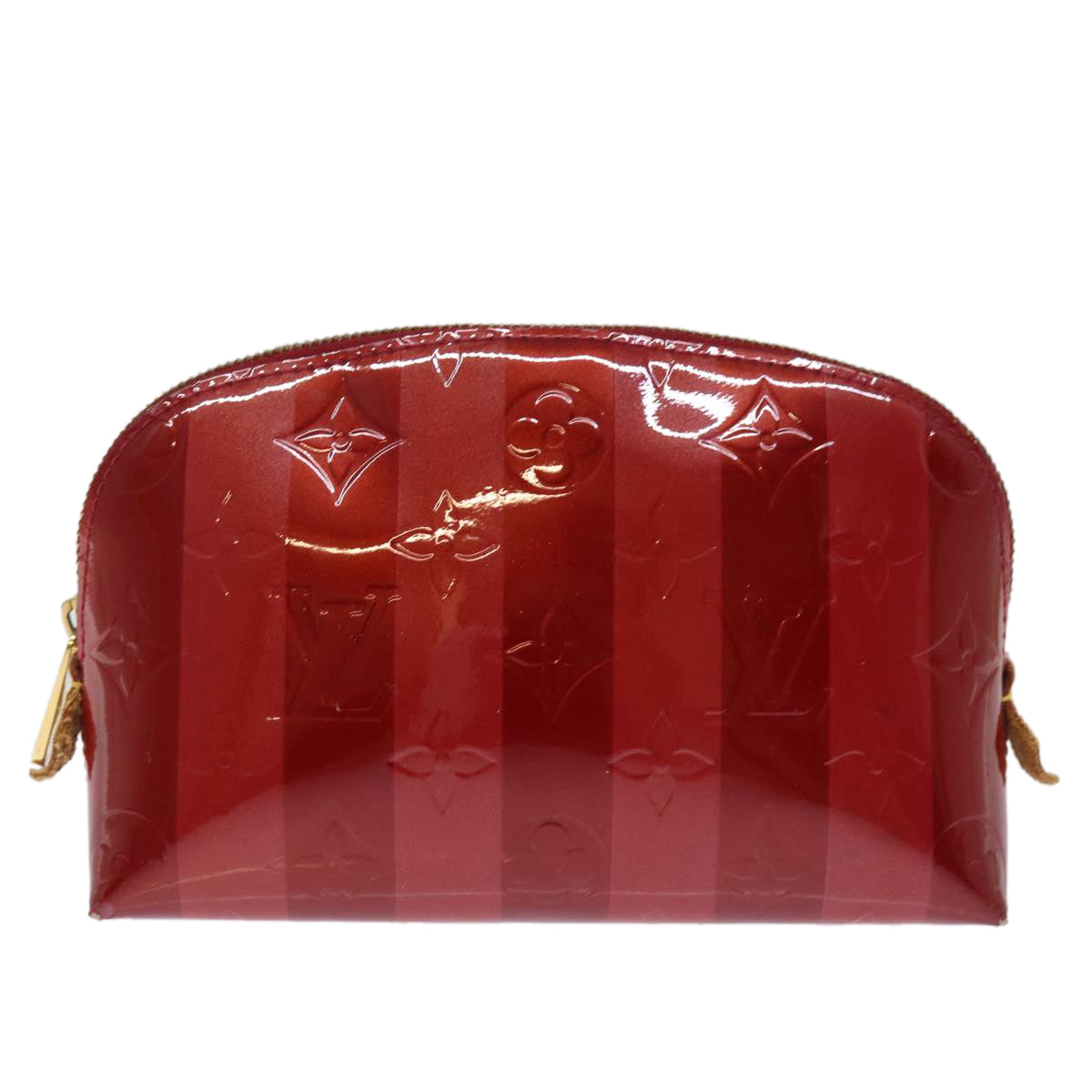 LOUIS VUITTON Vernis Rayure Pochette Cosmetic Pomme D'amour M91721 LV Auth 76184