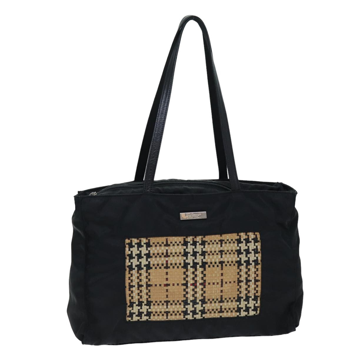 Burberrys Tote Bag Nylon Black Auth 76211