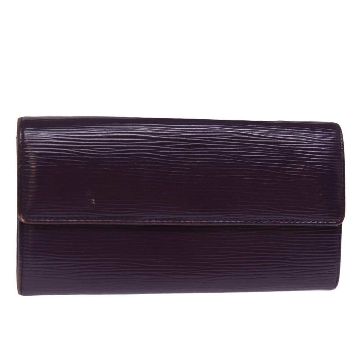 LOUIS VUITTON Epi Portefeiulle Sarah Long Wallet Purple Cassis M6374K Auth 76313