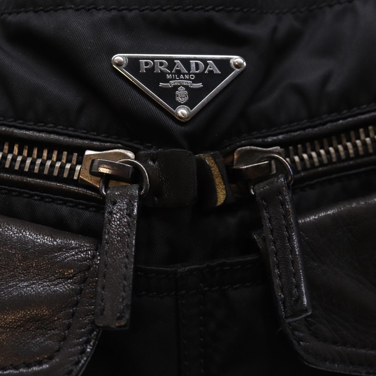 PRADA Tote Bag Nylon Black Auth 76367