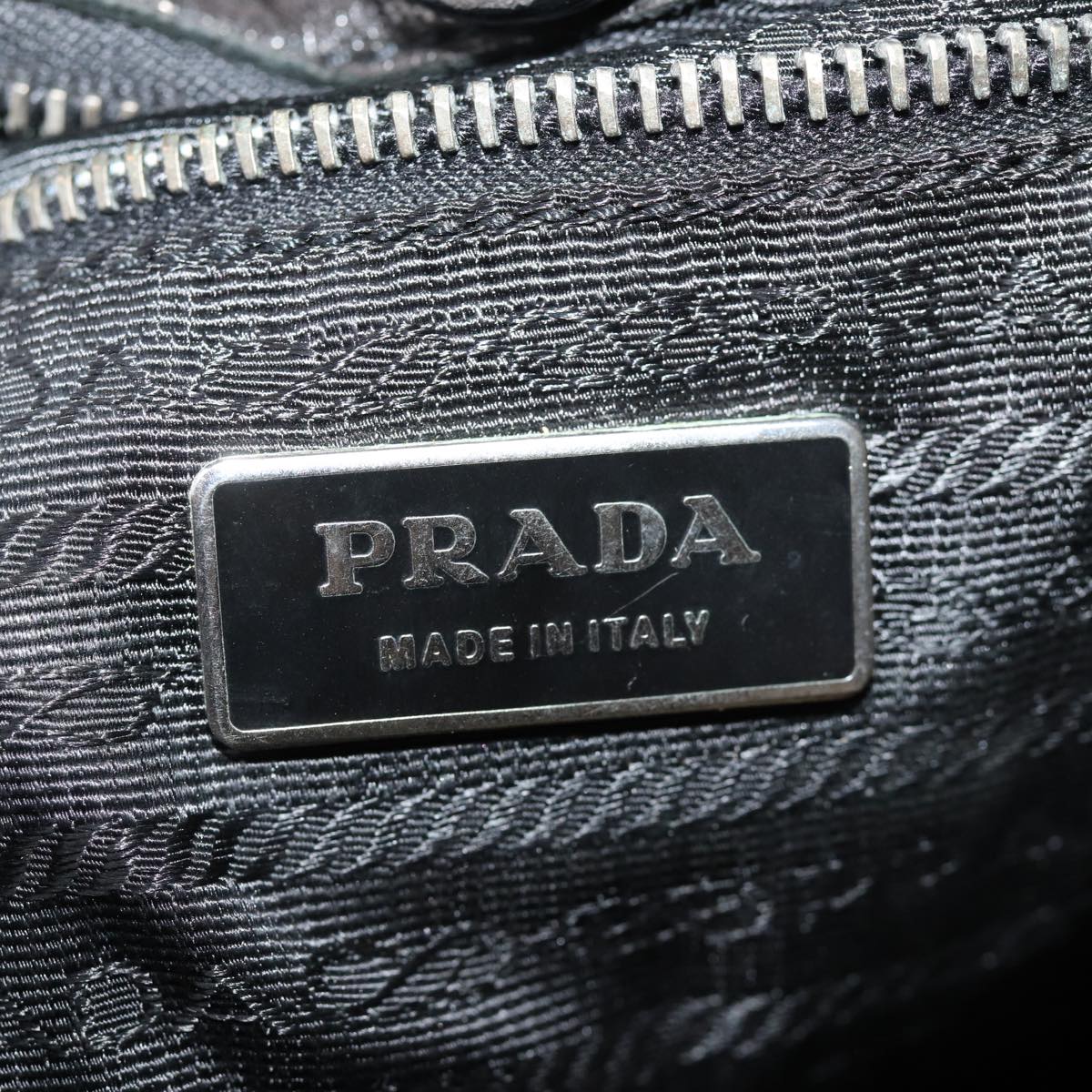 PRADA Tote Bag Nylon Black Auth 76367