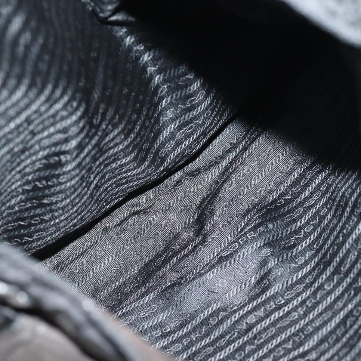 PRADA Tote Bag Nylon Black Auth 76367