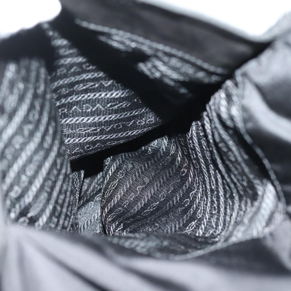 PRADA Tote Bag Nylon Black Auth 76367