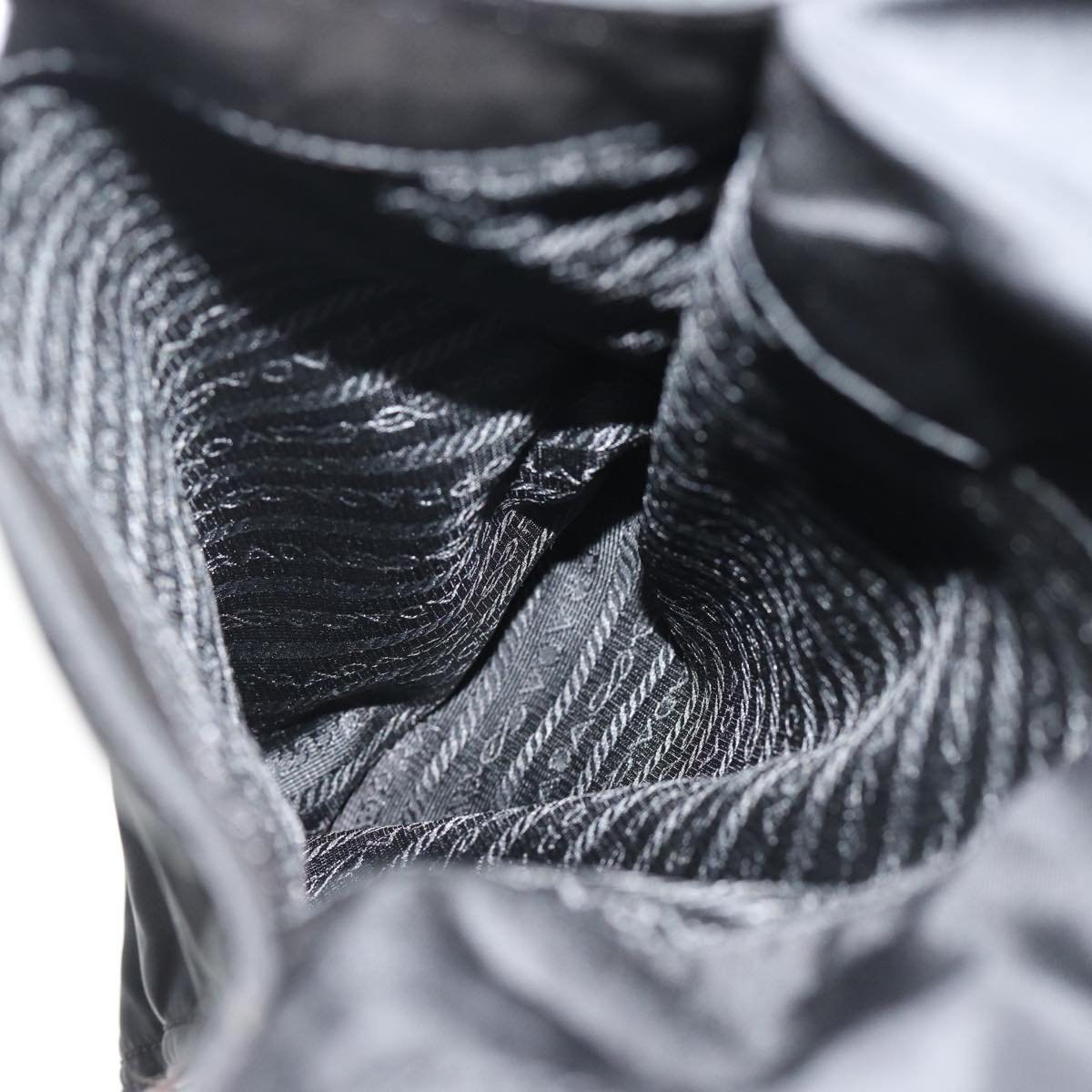 PRADA Tote Bag Nylon Black Auth 76367