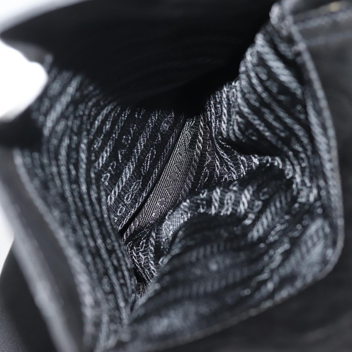 PRADA Tote Bag Nylon Black Auth 76367