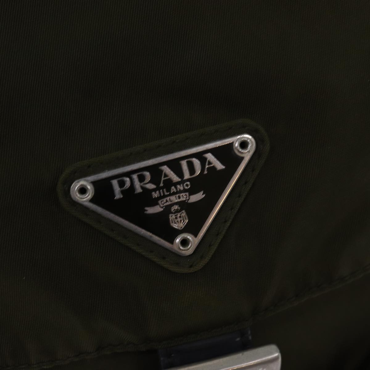 PRADA Backpack Nylon Khaki Auth 76369