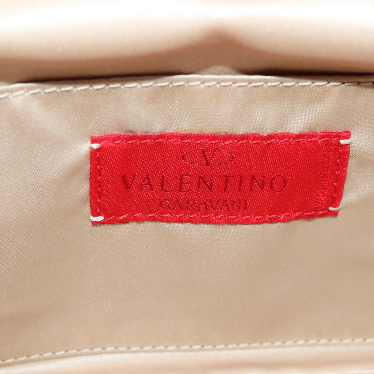 VALENTINO Shoulder Bag Satin Red Auth 76379